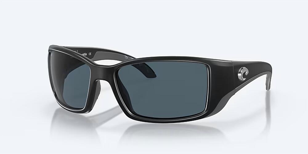 NEW COSTA DEL MAR unisex blackfin polarized sunglasses in matte black frame gray
